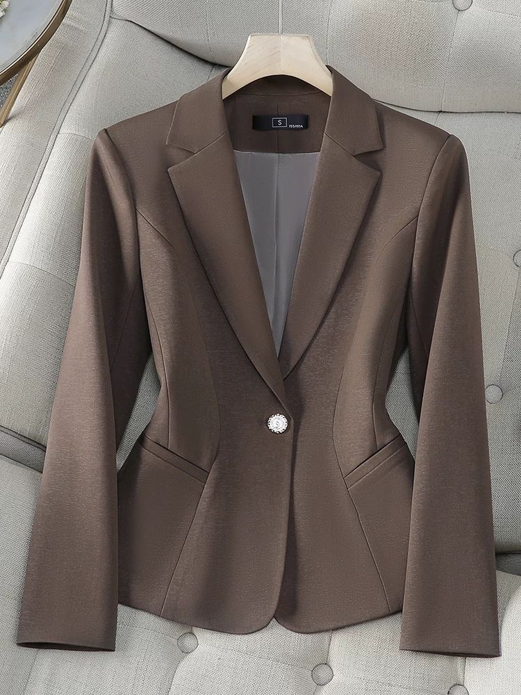 Red Commuter Wool Blazer for Women in Winter