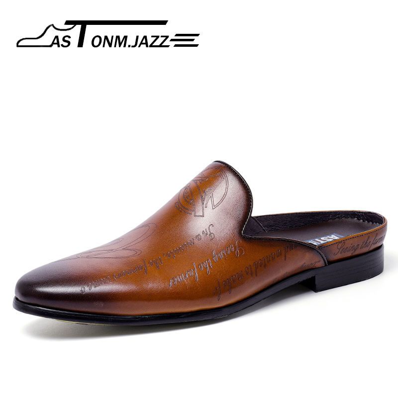 European-style men's mule loafers with closed toes