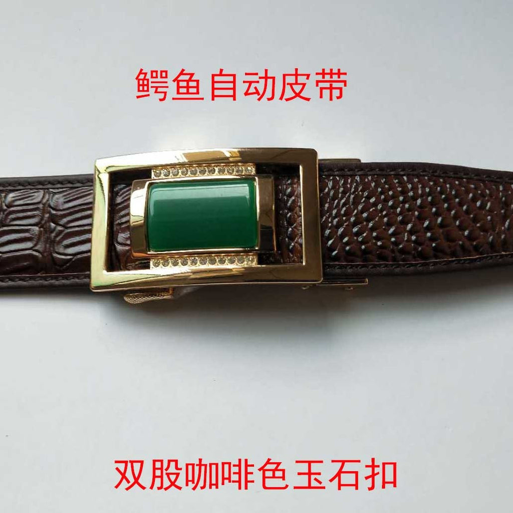 "Collected by 5903 People: Thai Crocodile Leather Men's Belt, Genuine Leather with Smooth Buckle for Business and Casual Wear"