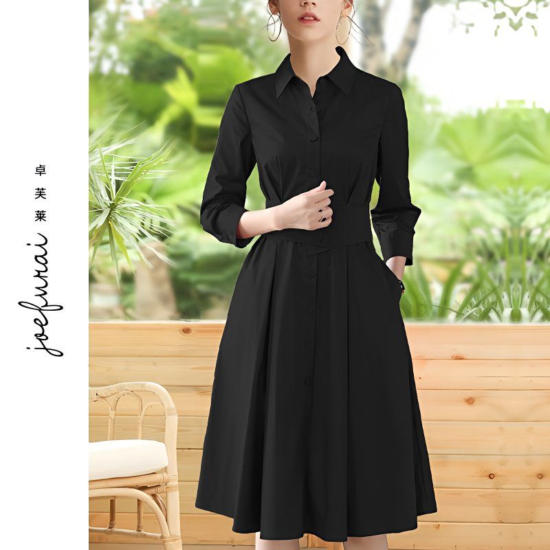 Summer Mid-Length Slimming Dress with Sheer Overlay