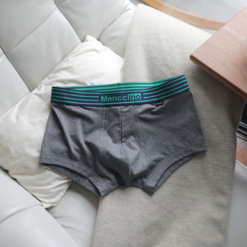 MENCCINO 3 pieces Solid Color Cotton Men's Boxer Briefs