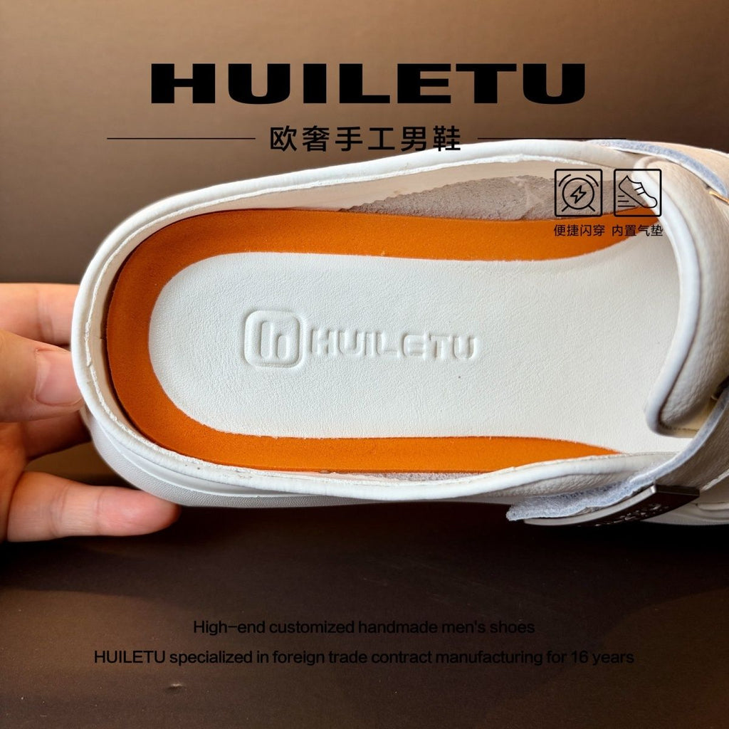 Italian Luxury Summer slippers  Genuine Leather shoes Boken Thick 1, more sweetable for doctors and nurses. It's comfortable and soft.