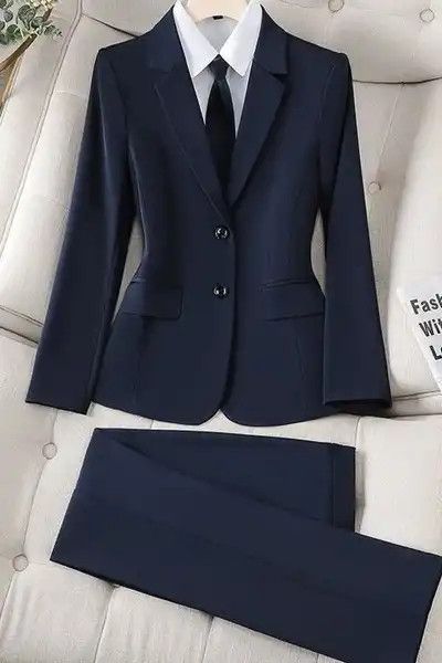 Free return shipping if not satisfied. High-end Striped Professional Suit