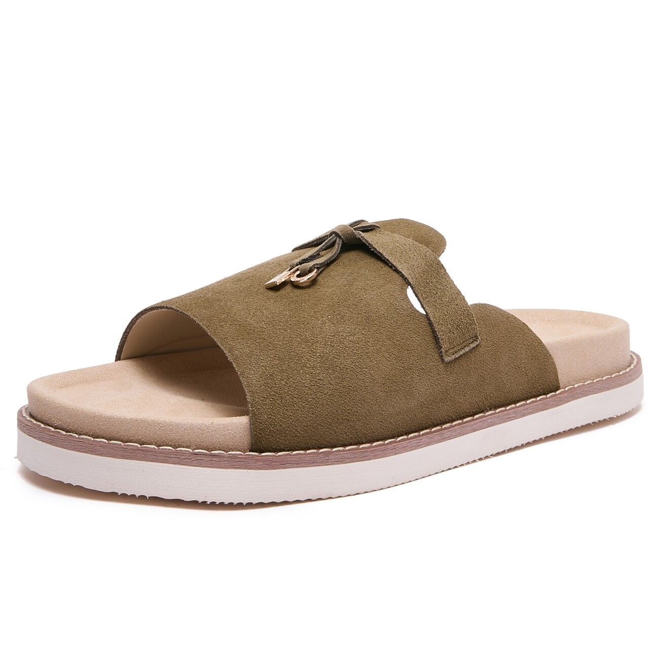 Men's Suede Slide Sandals with Thick Soles