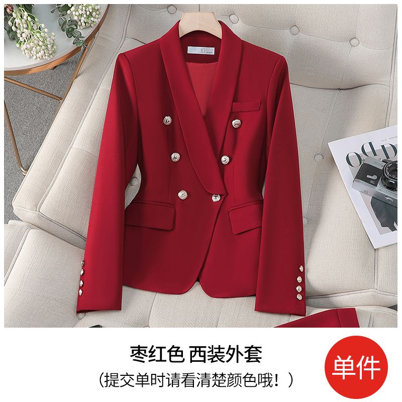 Free return shipping if not satisfied. High-end Striped Professional Suit