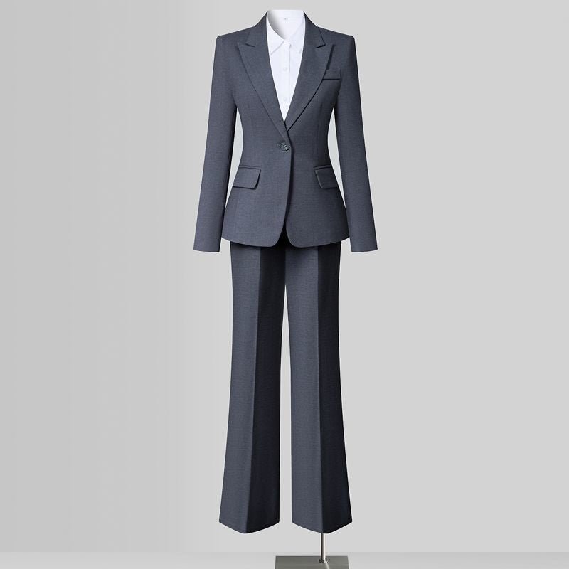 Free return shipping if not satisfied. High-end Striped Professional Suit