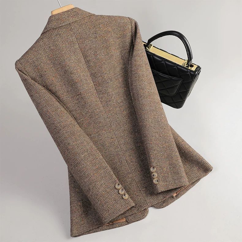 Gray Houndstooth Blazer for Women 2026