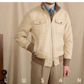 Mr. Lu San's short stand-up collar fashion commuting faux suede jacket for stylish men
