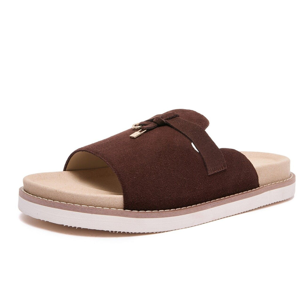 Men's Suede Slide Sandals with Thick Soles