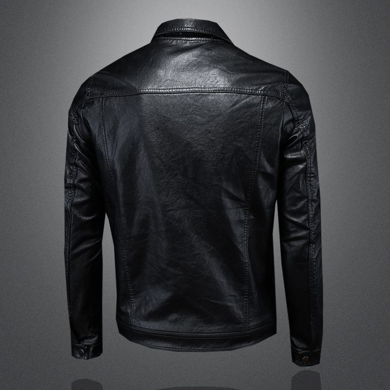 Fleece-lined thermal leather men's autumn and winter