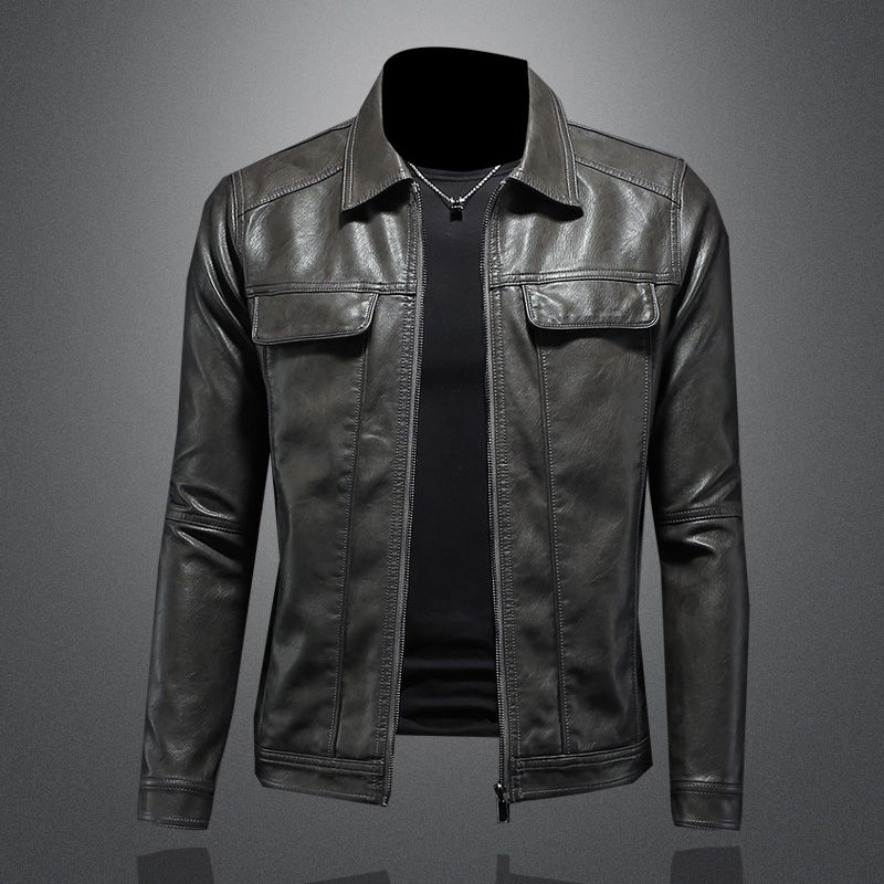 Fleece-lined thermal leather men's autumn and winter
