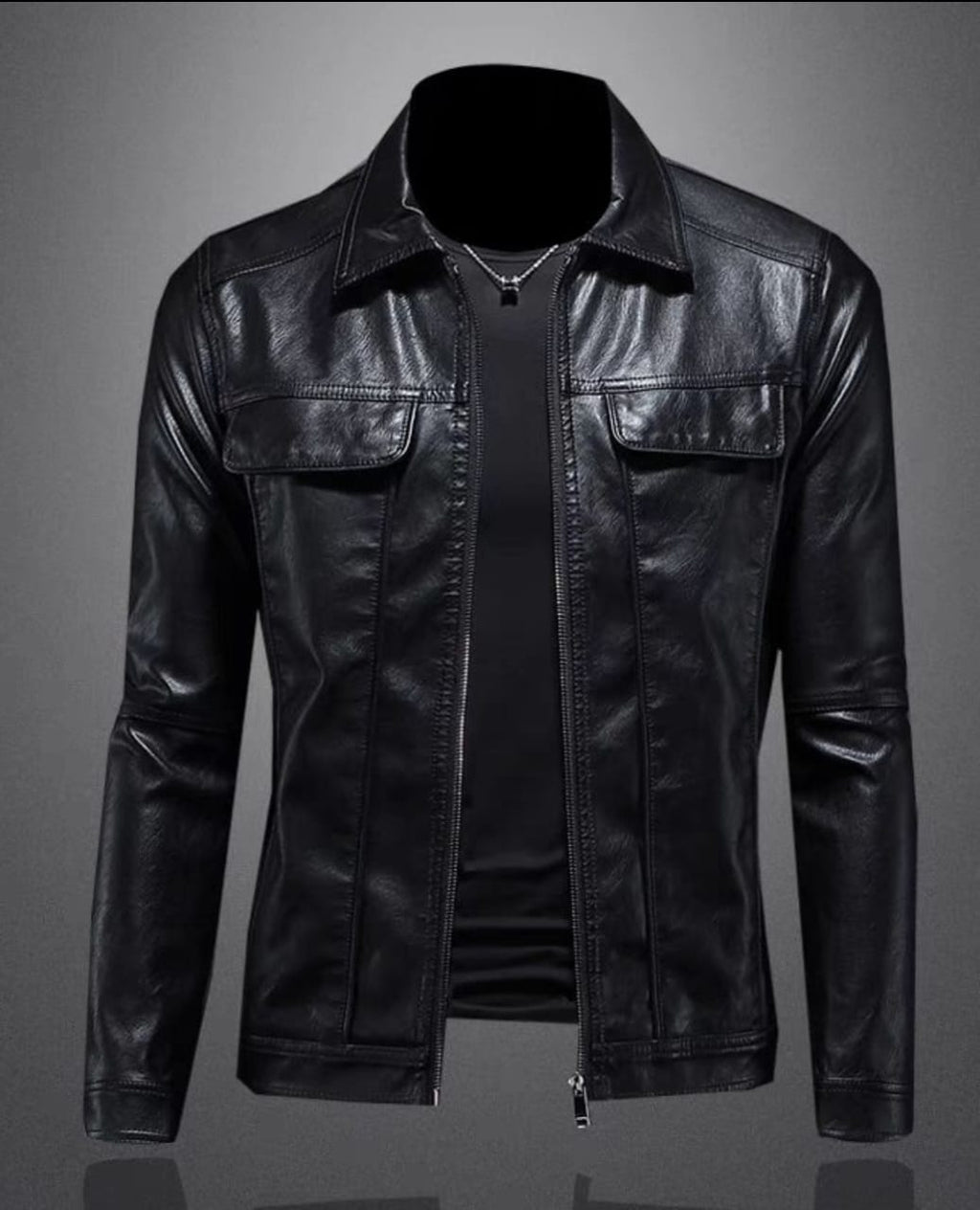Fleece-lined thermal leather men's autumn and winter
