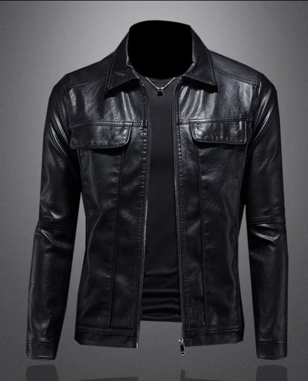 Fleece-lined thermal leather men's autumn and winter