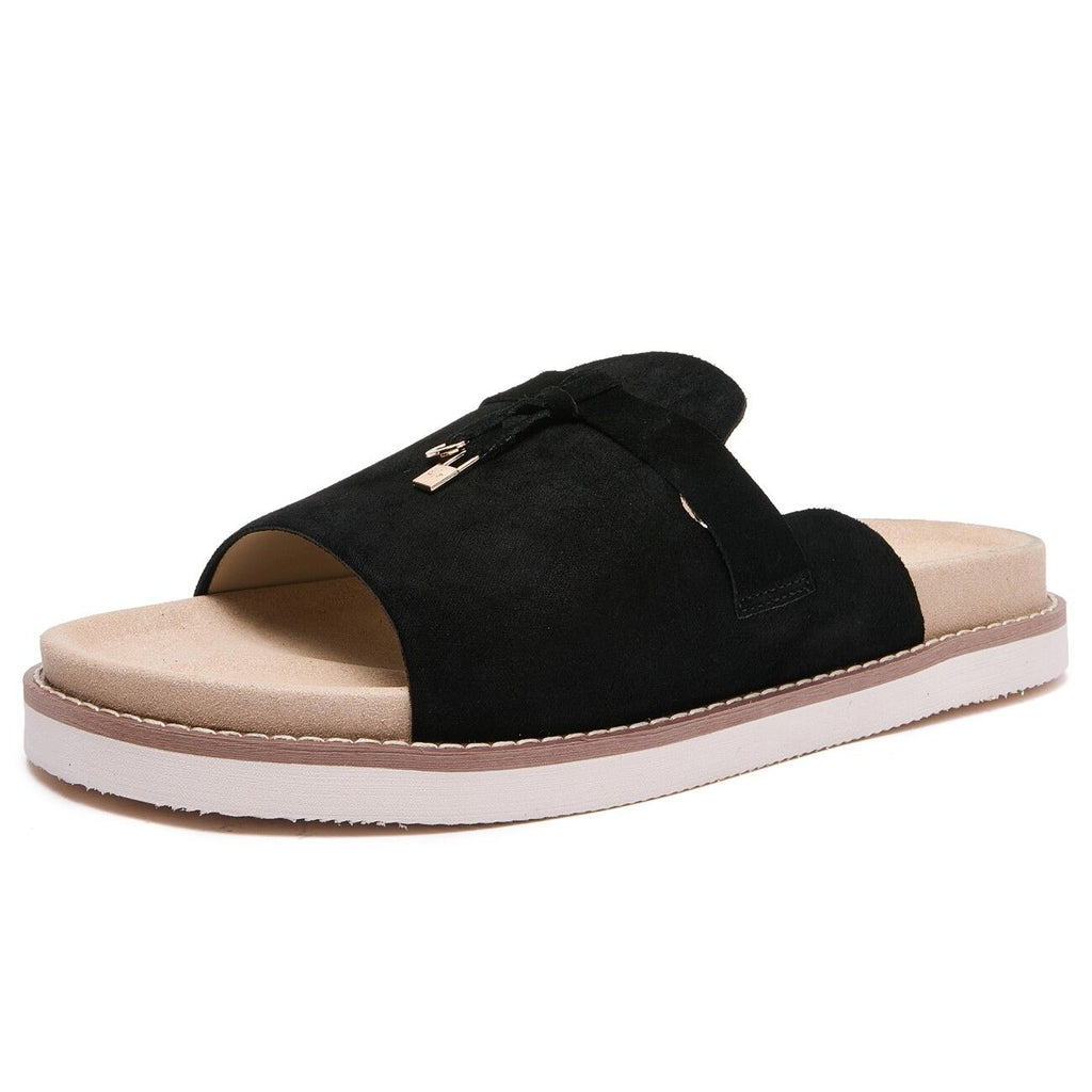 Men's Suede Slide Sandals with Thick Soles