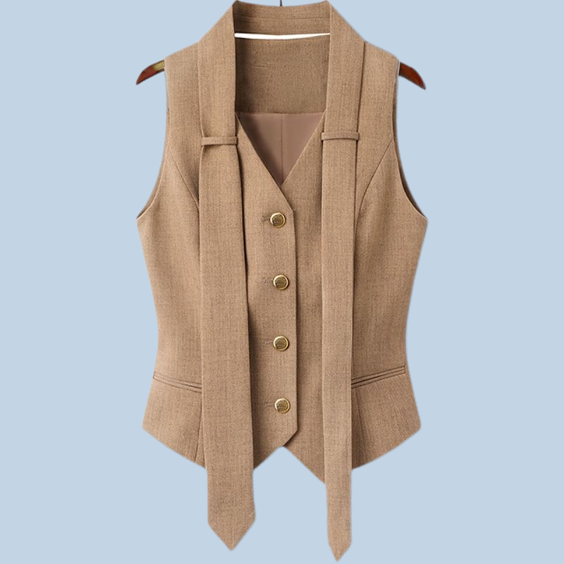 Stylish and Youthful Vest Suit for Women, Slimming and Belly-Covering, Plus Size Professional Attire for Bank and Hospitality
