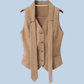 Stylish and Youthful Vest Suit for Women, Slimming and Belly-Covering, Plus Size Professional Attire for Bank and Hospitality