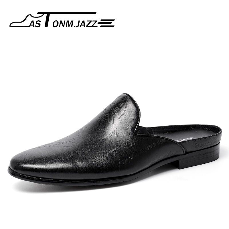 European-style men's mule loafers with closed toes